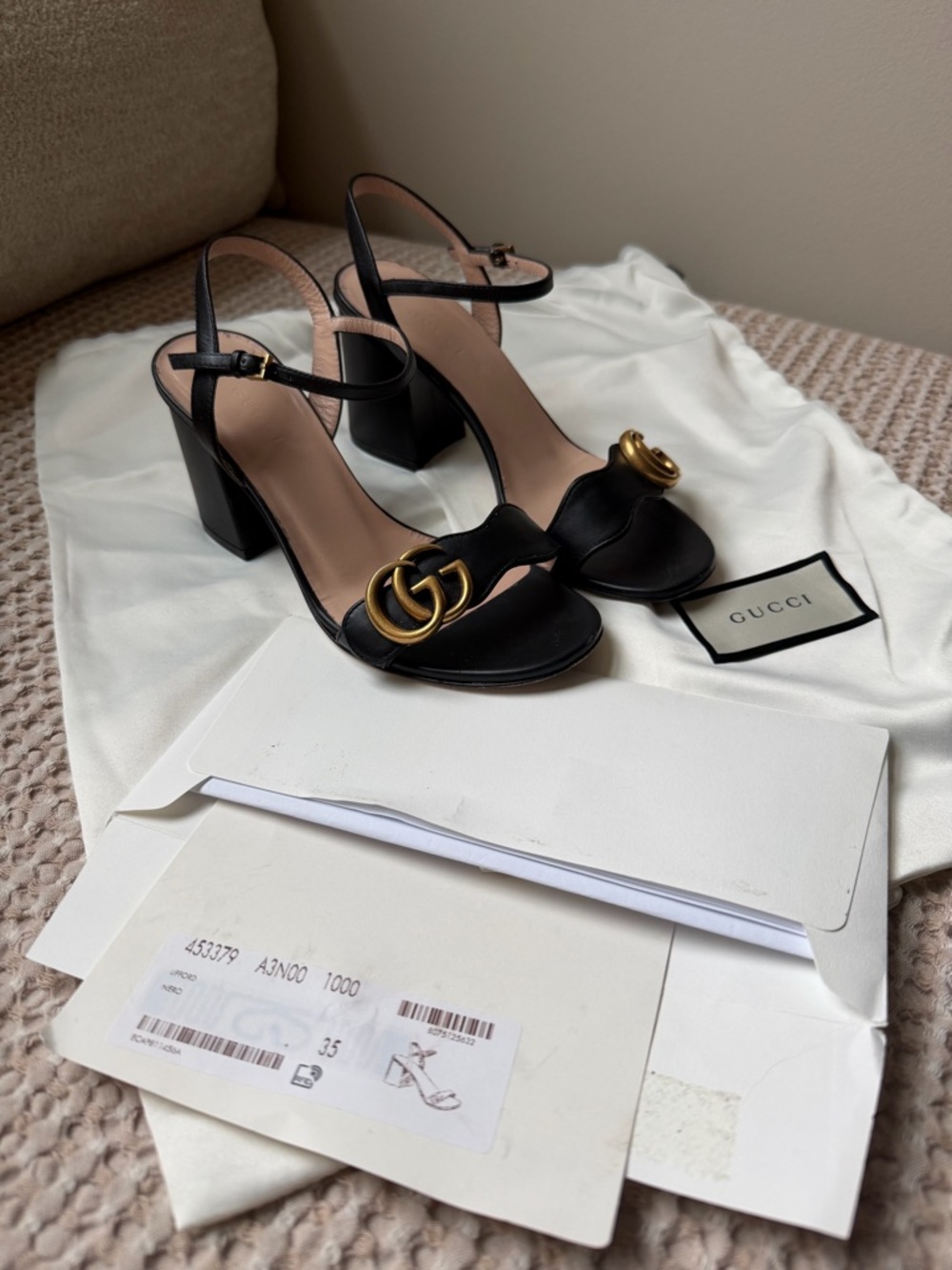 Gucci Marmont Block Heel Sandal